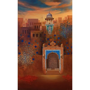 G. N. Qazi, Soil of Spirituals, 42 x 72 inch, Acrylic On Canvas, AC-GNQ-113 G. N. Qazi, Soil of Spirituals, 42 x 72 inch, Acrylic On Canvas, AC-GNQ-113